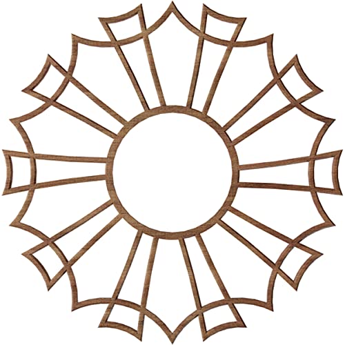 Image of Ekena Millwork 18 inchOD x 6 3 /8 inchID x 3 /8 inchT Augustus Wood Fretwork Pierced Ceiling Medallion, Walnut