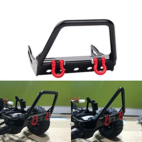 INJORA Metal Front Bumper for 1/10 RC Crawler Jeep Wrangler Rubicon Axial SCX10
