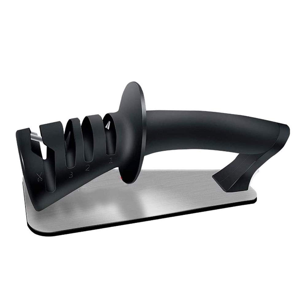Manual Knife Sharpener 4-Stage Knife Sharpener for Sharpening Kitchen Knives 304 Stainless Steel Sharpening Tool Diamond Tungsten Steel