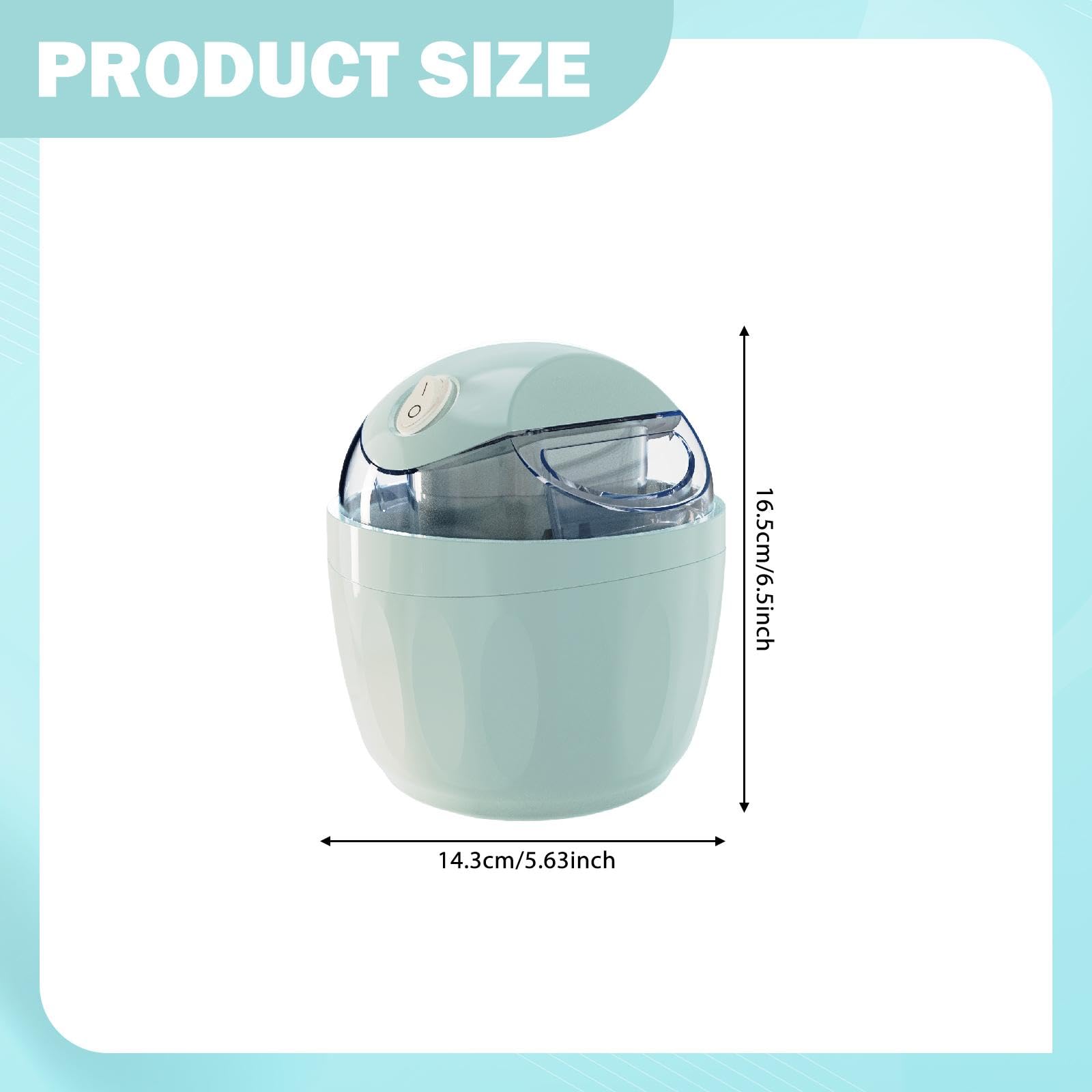 Yaourt Machine à Glace Instantanée Appareil Mini Électrique pour Sorbet Machine à Smoothie Familiale Machine à Granité Petite Taille Adaptée Bureau et, Bleu
