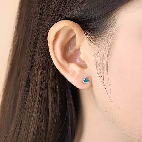 Boma Jewelry Sterling Silver Triangle Inlay Stud Earrings3