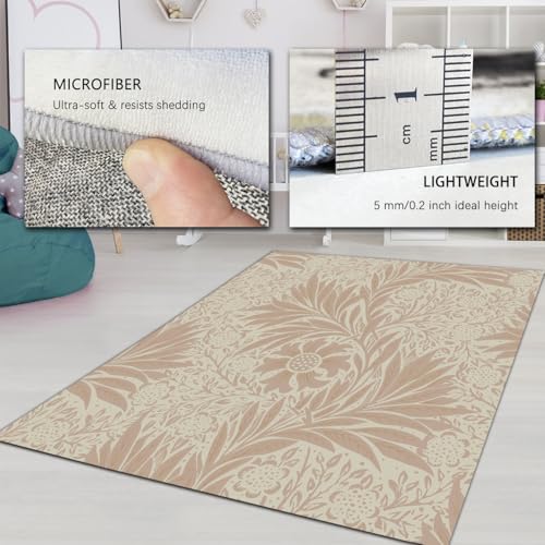 Tapis antidérapant doux à poil bas 100x150cm style vintage floral