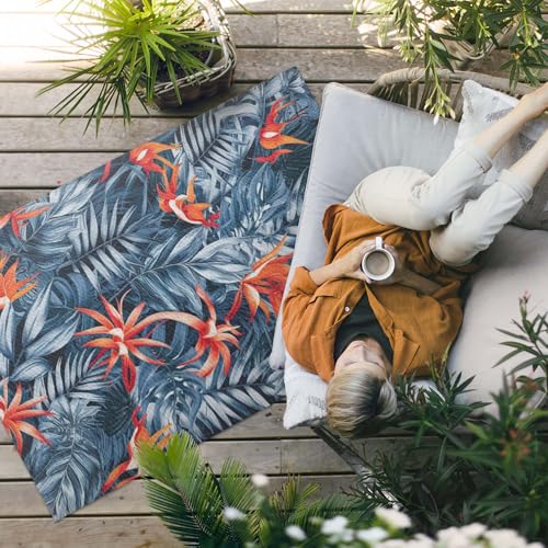 Tapis en vinyle 60x90 cm jungle tropicale imperméable pour balcon et terrasse - 3