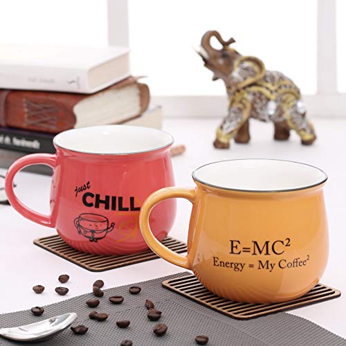 Image of JCPL Ceramic Graphic /Quote Coffee /Tea Mug Set for Office Table /Gift (Set of 2 Milk Mugs)