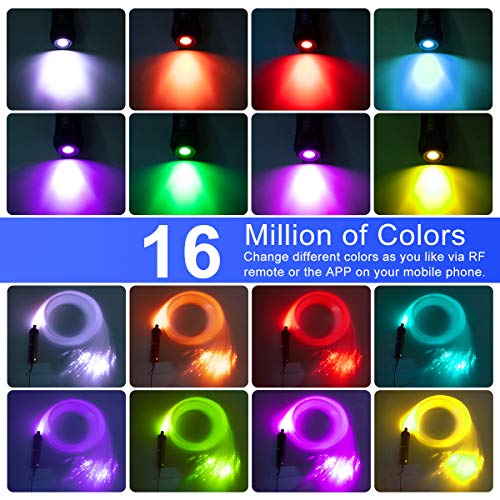 Image of AZIMOM Bluetooth /RF Control 6W Car Use Sound Activated Fiber Optic Light Box Engine Music Sensor Mode RGBW Starlight Engine Driver for Car Indoor Star Lighting Decoration