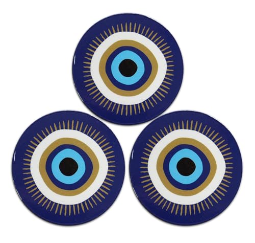 Set de 15 imanes decorativos Ojo Turco Azul redondo miniatura 6