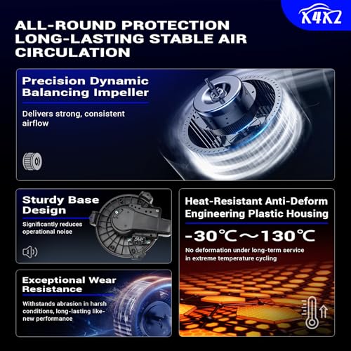 Image of 700308 AC Blower Motor Compatible with 2014-2017 Jeep Wrangler, 2018 Jeep Wrangler JK / 2014-2018 Ram 1500, 2019-2022 Ram 1500 Classic Replace 68232369AA PM4104 68214892AB 68214892AC