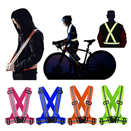 Comidox Reflective Vest With Hi Vis Bands, Fully Adjustable & Multi-Purpose: Running, Cycling, Motorcycle Safety, Dog Walking - High Visibility Pink 1Pcs #TOP5