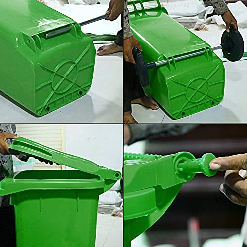 Image of Nilkamal Dustbin | 240L Pack of 2 | Blue Plastic Rectangular Outdoor Dustbin with Wheels & Lid