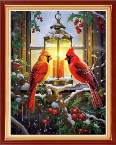 Image of Dooxvey Cross Stitch Kit for Adult Beginners - Night Light Bird 16x20 inch