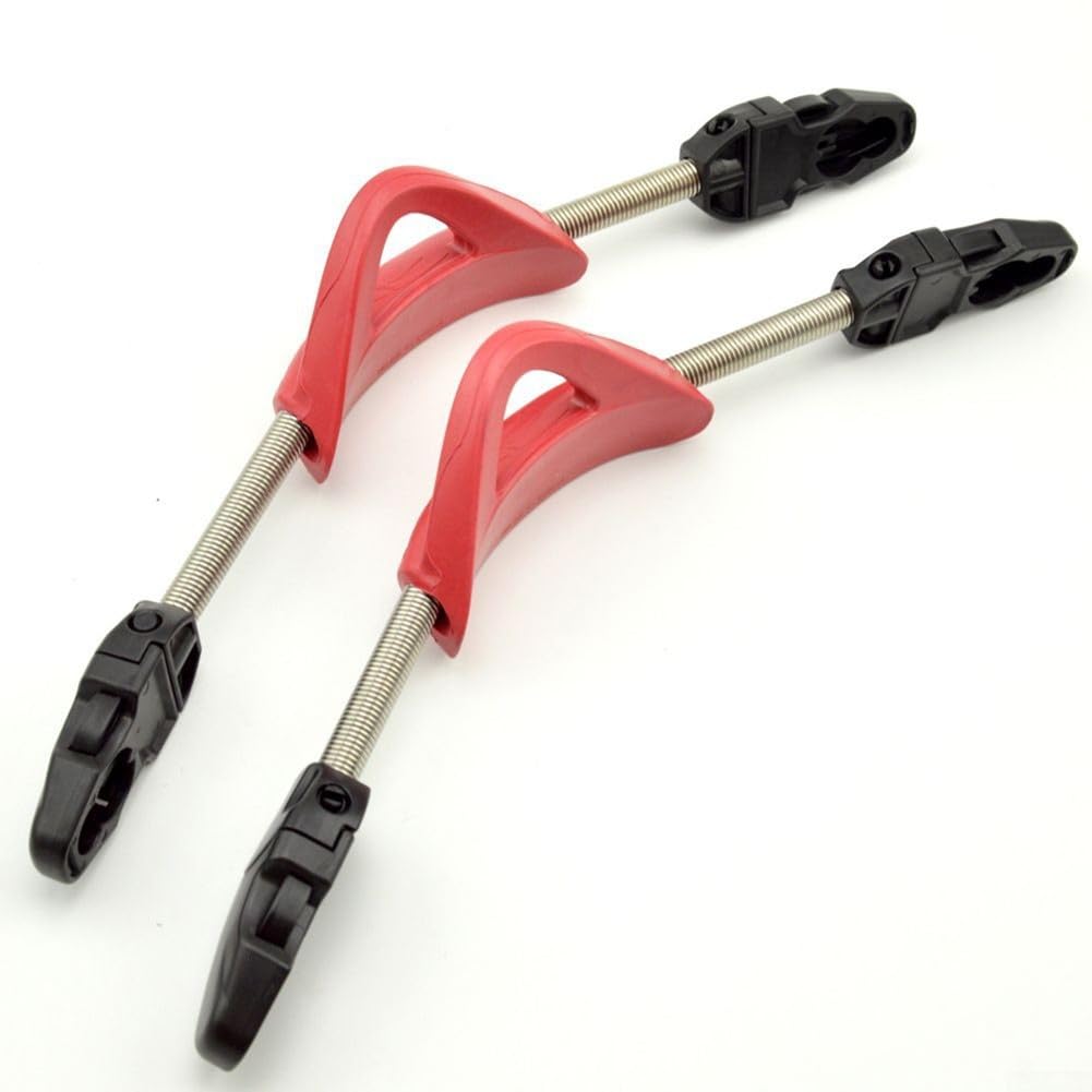 2Pcs Spring Fin Straps, Scuba Diving Stainless Steel Spring Fin Straps Non-slip Fin Straps, For Cressi, Mares Fin(M red)