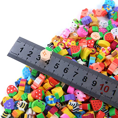 300 Pieces Mini Animal Fruit Collection Erasers For Kids, Bulk Small Pencil Erasers For Classroom Homework Rewards, Party Favors, Gift Filling #TOP1