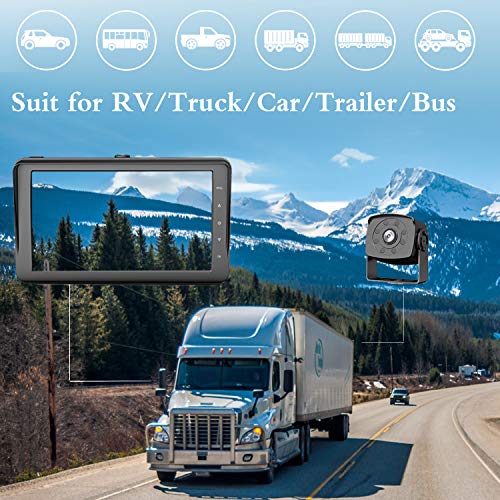 HD Backup & Front Camera with 7\'\' Monitor,Dash Camera Front and Rear View Cam DVR with 1080P,Advanced Recording Function,IP69 Waterproof,Night Vision for RV/Pickup/Truck/Trailer/Bus