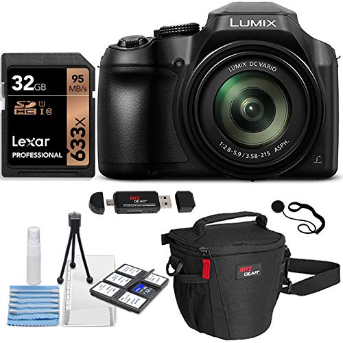 Panasonic Lumix DC-FZ80 Digital Camera, Lexar 32GB SDHC Memory Cards, Ritz Gear Camera