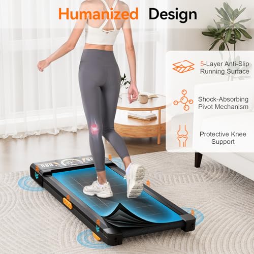 Walking Pad with 9% Incline, Under Desk Treadmills for Home and Office, 3.0HP Portable Running Walking Machine with LED Display & Remote Control, 1-10km/h, Max 140kg, No Assembly (Black-Auto incline) - Image 5