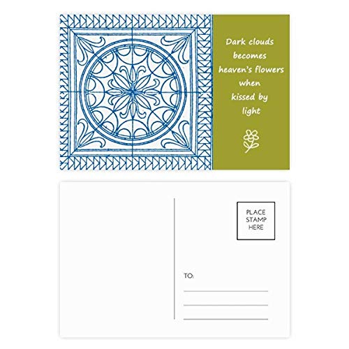Cartes postales Talavera bleu lot de 20 pour remerciements élégants