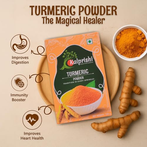 Image of Kalprishi Haldi Powder 200g (Pack of 2) | Pure & Natural Turmeric Powder | Curcumin Rich Spice for Cooking, Golden Milk & Skincare | Indian Kitchen Masala