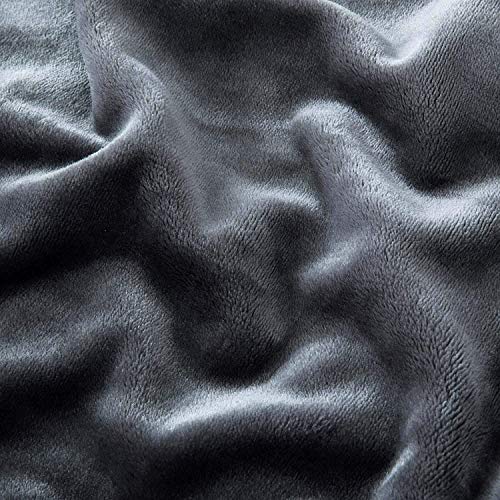 MOONLIGHT20015 Fleece Throw Blanket for Sofa Grey 4ft x 5ft - Soft Cosy Fluffy Blankets for Bed/Couch, Warm Single Versatile Throws for Adults, Dark Gray, 130x150 cm - Cosy Home Interiors MOONLIGHT20015 Fleece Throw Blanket for Sofa Grey 4ft x 5ft - Soft Cosy Fluffy Blankets for Bed/Couch, Warm Single Versatile Throws for Adults, Dark Gray, 130x150 cm - Image 9