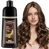 Plantkonw Brown Hair Dye Shampoo, 6 In 1 Semi Permanent Hair Color Shampoo for Gray Coverage, Natural Hair Dye for Women & Men, Ammonia & Paraben Free