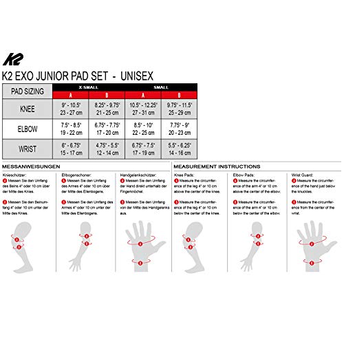 Juego de protectores Exo Jr K2 para patinaje infantil con rodilleras coderas y muñequeras negras 6
