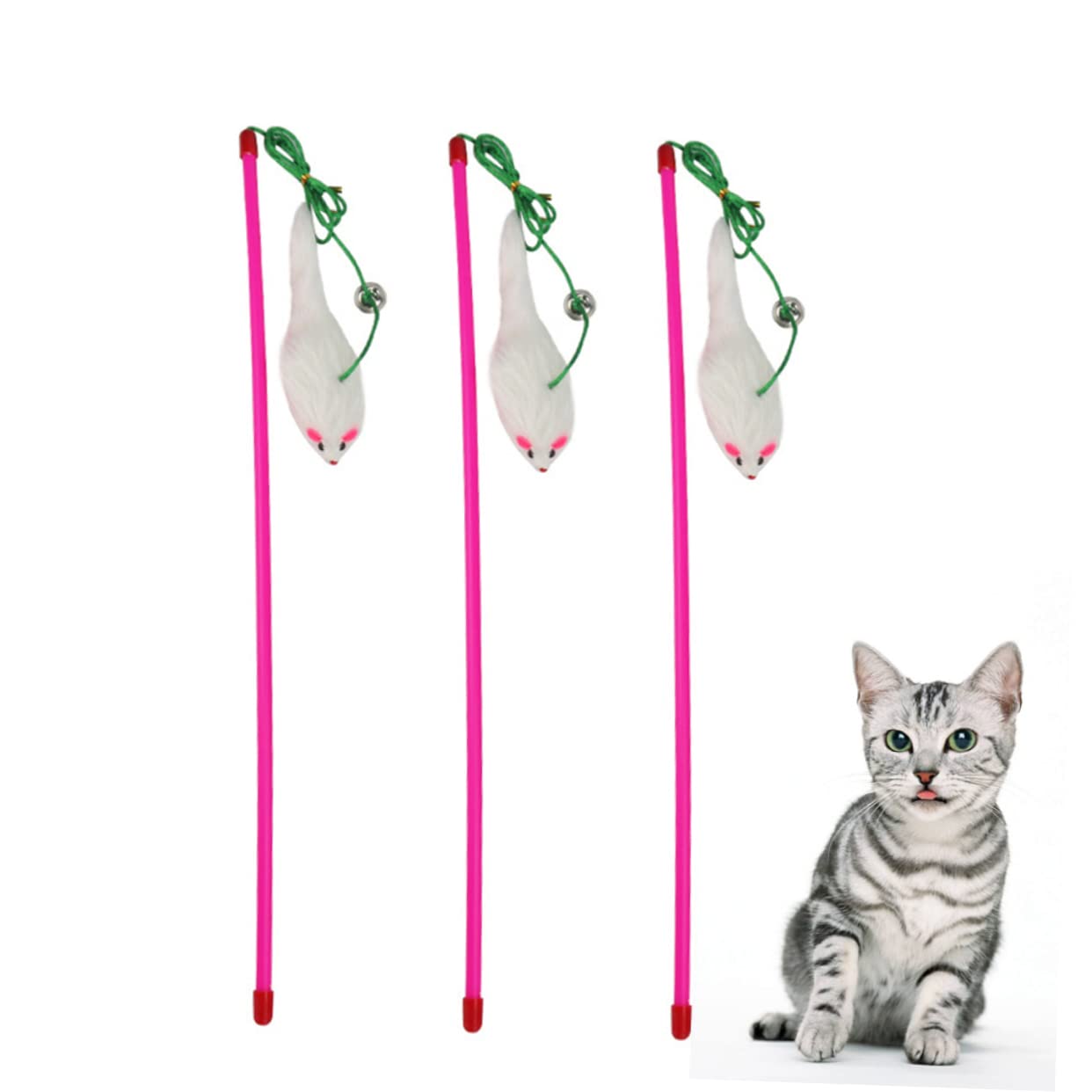Amosfun 15stücke Teiliges Plüsch- -katzenspielzeug Interaktives Teaser-stab Zufällige Farben Fördert Die Aktivität Und Bindung Zwischen Katze Und Besitzer Für Katzenliebhaber