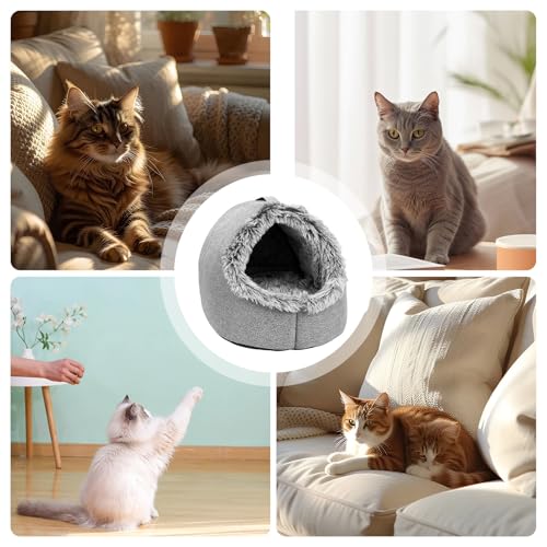 Mppchhn Katzenbett Höhle | Warme Beruhigende Winter Haustierbedarf,Kleines Hundebett Katzenhöhle | Für Welpen Kleine Hunde Schlafen Innen Schlafzimmer Wohnzimmer Balkon Zuhause Wohnung