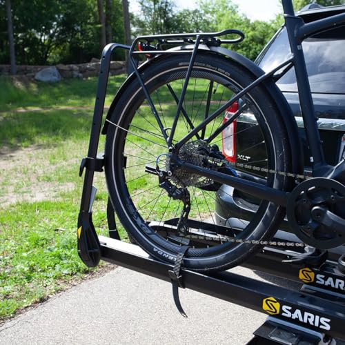 Saris MHS Duo Fendered Bike Wheel Holder &ndash; Secure & Stable for Fendered Bikes &ndash; Fits Tires Up to 5&rdquo; &ndash; Compatible MHS Hitch Bike Rack