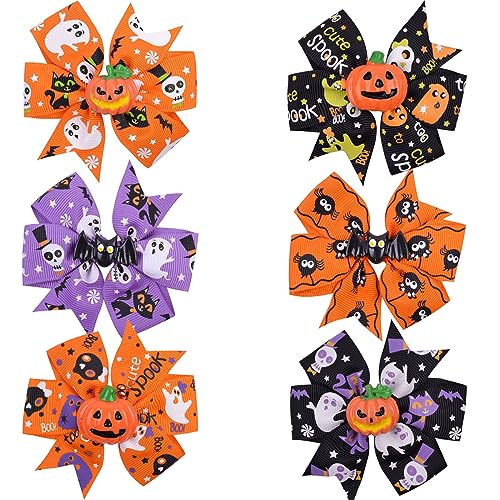 Pinzas de cocodrilo para el cabello que sujetan los lazos de Halloween sin caídas
