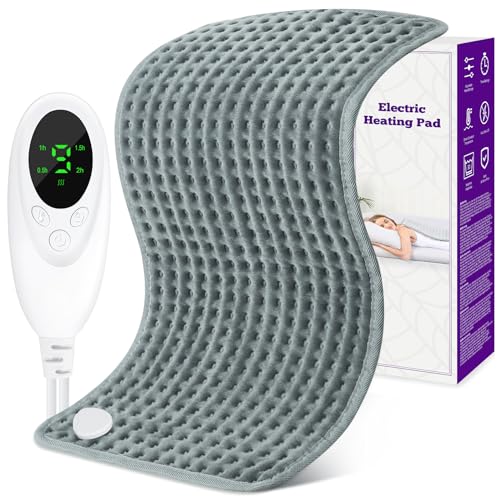 Electric Heat Pad Heating Pad for Back Pain Relief, Fast Heated Pad Electric Small Heated Blanket with 9 Heat and 4 Timer Settings, Heated Mattress Pad Auto Shut Off and Machine Washable, 30 x 60 cm