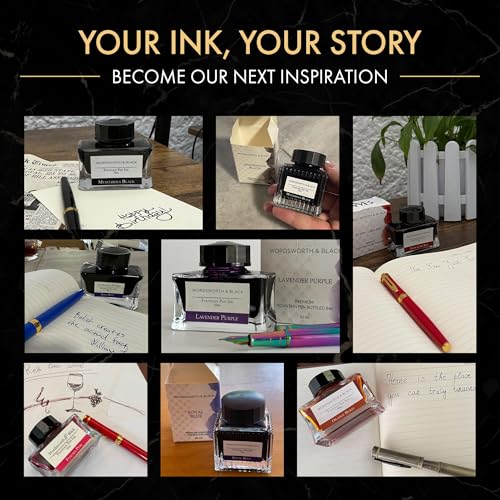 Wordsworth and Black Fountain Pen Ink Bottle (50 ml) Premium Luxury Edition, [Poppy Corn Red] Fountain Pens Bottled Ink; Classic Designed Bottle Smooth Flow 50 ml - Thumbnail 5