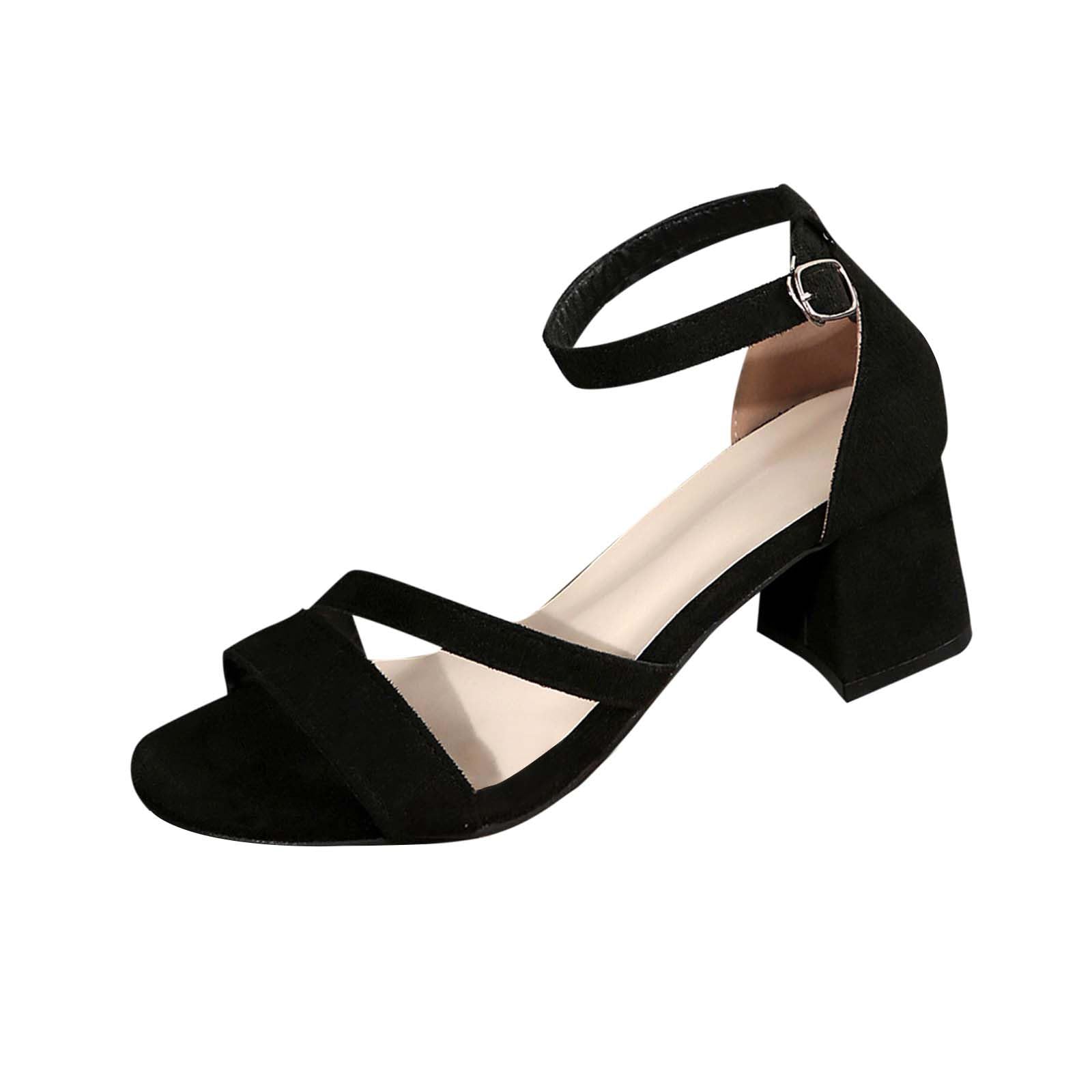 HAOLEI Sandalias Barefoot Mujer,Sandalia de Tacon para Mujeres Diseno Moderno Elegante Zapatos Mujer Comodos Vestir con Tacones Gruesos Sandalias de Puntera Abierta para Boda Noche Evento Fiesta