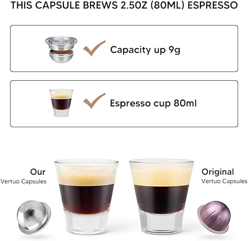 Miniatura 7 de Cápsula de café reutilizable compatible con Nespr*sso Vertu*Plus,Cápsulas Ve*tuo recargables Reutilizables Ve*tu oline Pod Cápsulas de café
