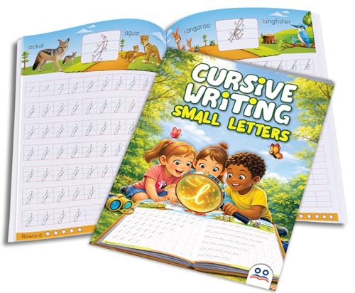 Image of Cursive Handwriting Practice Books [Box Set of 4 Books] | Premium Quality Cursive Writing Book for Kids - Alphabet ABC (Capital & Small Letters), Words & Sentences | Hand Writing Improvement Worksheet