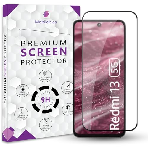Image of Premium Tempered Glass Screen Protector Guard For Redmi 13 (6.79 Inch, Pack of 1) | Edge to Edge Coverage With Easy to installation kit