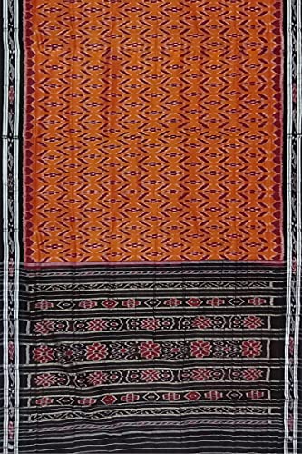 Image of Odisha Sambalpuri Handloom Ikat Women's Cotton Saree, Odisha Handloom Handmade Pure Cotton Khandua Saree, Ikkat Orissa Traditional Handloom Saree Without Blouse