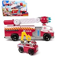 Paw Patrol Fire Rescue: Rapid Reload Fire Truck with Marshall Figure, Quick-Fire Launcher, Lights and Sounds, Kids Toys for Boys and Girls Ages 3 and Up