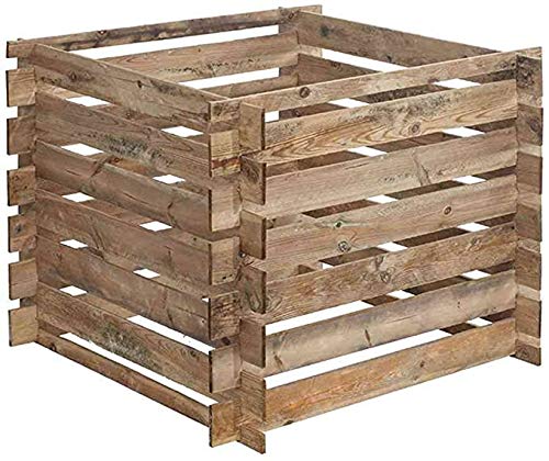 naturholz-shop Stabiler Holzkomposter Komposter Kompostbehälter imprägniert Hochbeetomposter 100x100x70cm höhe Cover