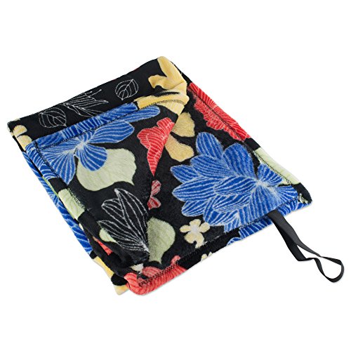 DII Fleece Fuzzy and Soft Microfiber Throw Blanket for Travelling, Camping, BBQ, Compact Size with Elastic Band, 36x54 - Garden Blooms