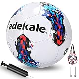 adekale Soccer Balls Official Size 4/5, Indoor/Outdoor Training Ball with Pump Kit and Holder for Bo