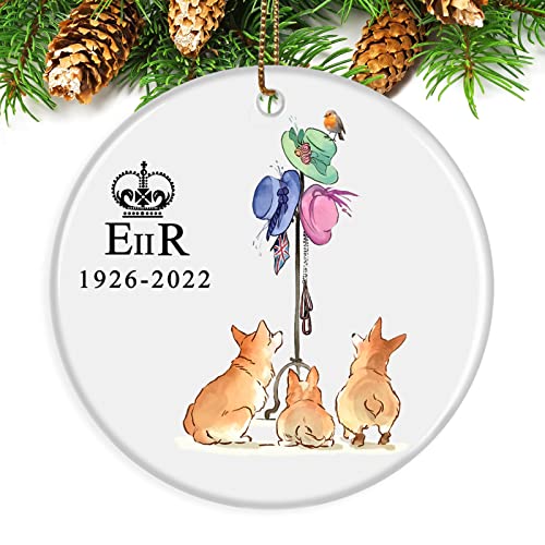 Queen Elizabeth Ii With Corgi Ornaments, Touber 2022 Christmas Tree Ornaments Platinum Jubilee Of Elizabeth Ii Keepsakes Queen Elizabeth Ii Memorial Ornaments Platinum Jubilee Christmas Ornament #TOP6