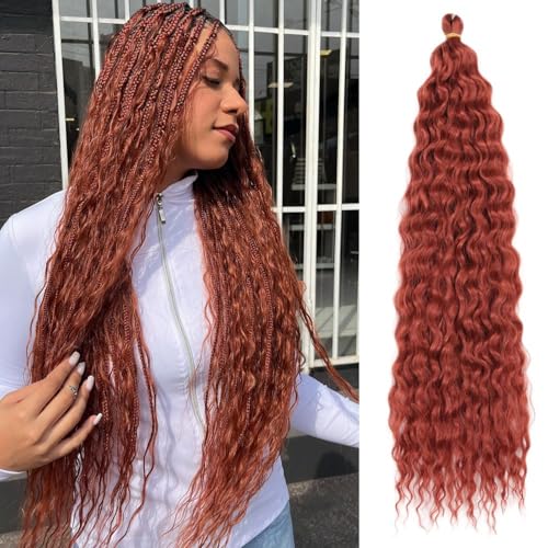 TAOYEMY Ocean Wave crochet hair 16 pulgadas 3 paquetes de trenzas de olas profundas para recibir cabello rizado sintético, adecuado para mujeres negras (350#, 16 inch-3 PC)