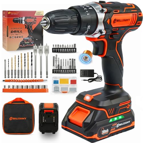 Bilijamy Cordless Drill Set 20V Power Drill Drivers - 1 * 2.0Ah Battery