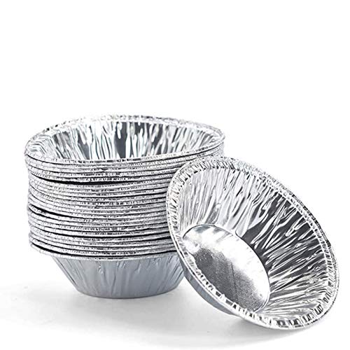 BOLLAER Disposable Aluminum Foil Tart/Pie Tins Pan 200 Pcs, Mini Pie molds Aluminum Foil Egg Tart/Cake Baking Cup Household Baking and Pastry Tools
