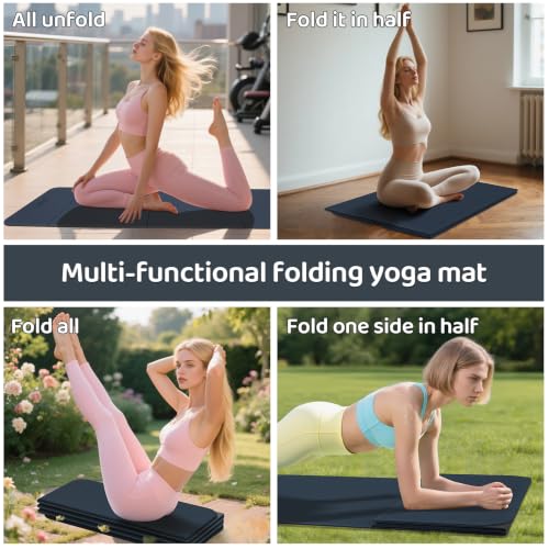 Image of Foldable Yoga Mat (12mm) Exercise Mats for Home Workout,Comfortable and Durable,Thick-Portable Folding Mat,Non Slip,Pilates Mat Thick,Outdoor Use,Meditation,Travel,Camping(71 inchx24 inch x0.47 inch)