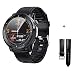 Produktbild Full-Fit runde Smartwatch 1,3-Zoll-Smart-Armband Sport Retina-Display Bluetooth-Musikkamera-Steuerung mit LED-Taschenlampe-Add_Black_Leather_Strap