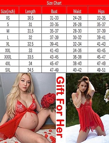 Image of Nightwear for Girls - Babydoll Lingerie for Women - Lace Sleepwear Dress - Honeymoon Nightwear