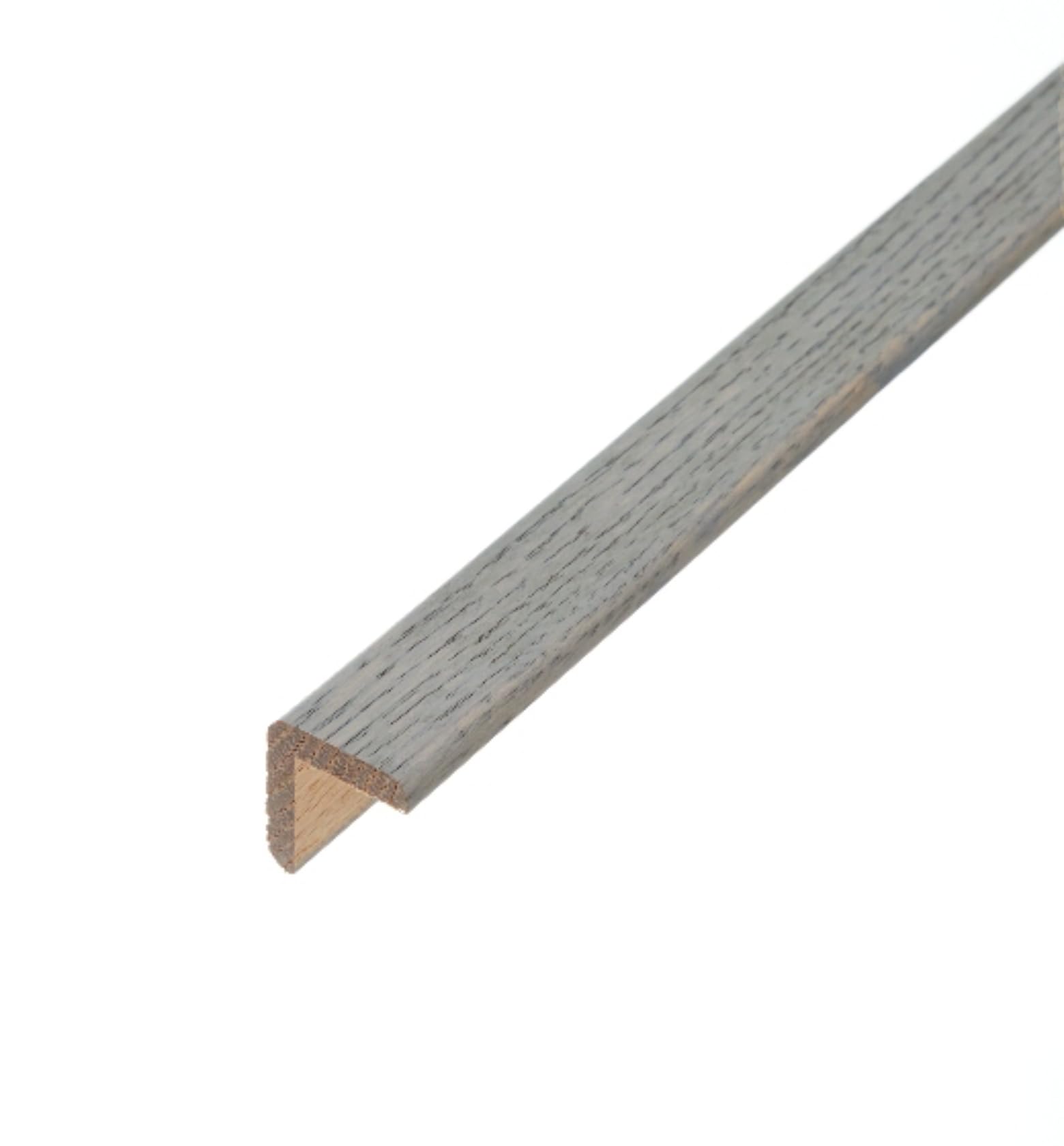 21mm X 21mm Solid Oak Corner Step Stair Nosing Cushion Moulding Edge Profile Strip 0.9m For Flooring (Medium Grey Oak)