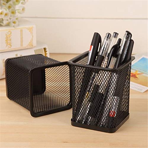 Porte-crayon De Bureau En Maille Métallique,pot à Stylo Carré