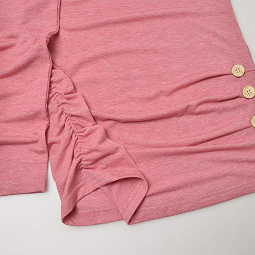 Ginkana Maternity Shirt Long Sleeve V Neck Tunic Tops T Shirt Blouses,Rose,M #TOP4