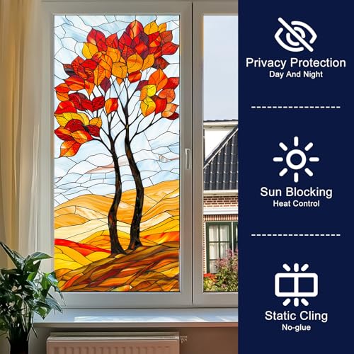Vinilo decorativo para ventana efecto vidriera 18x39 pulg miniatura 2